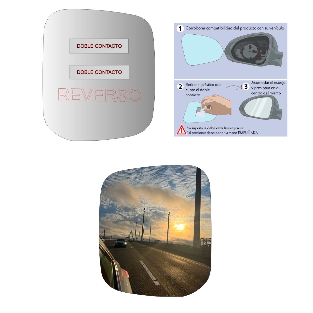 Mitsubishi Montero 1996-2001 Luneta espejo retrovisor Alternativo