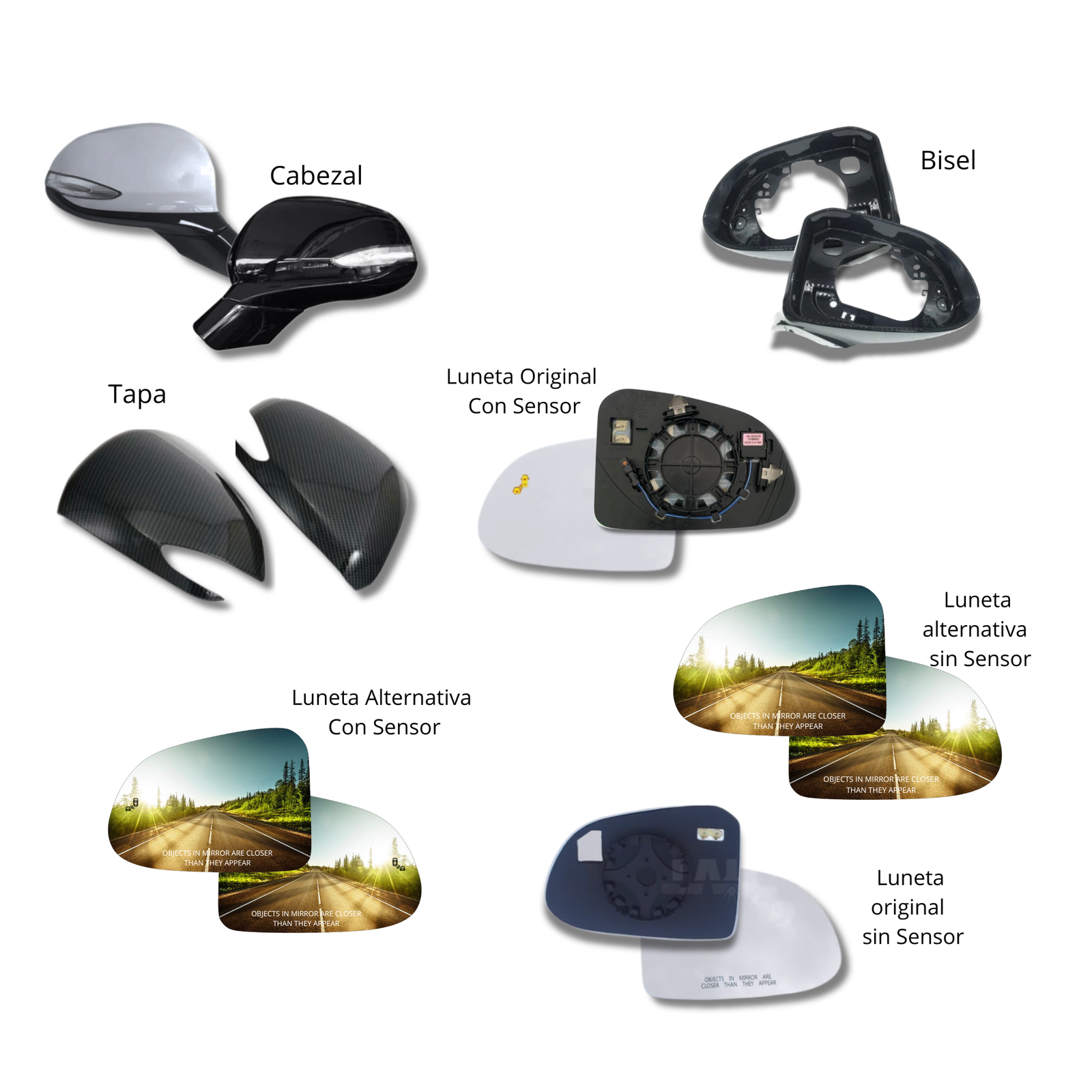 Hyundai Santa Fe 2019-2023 espejo retrovisor