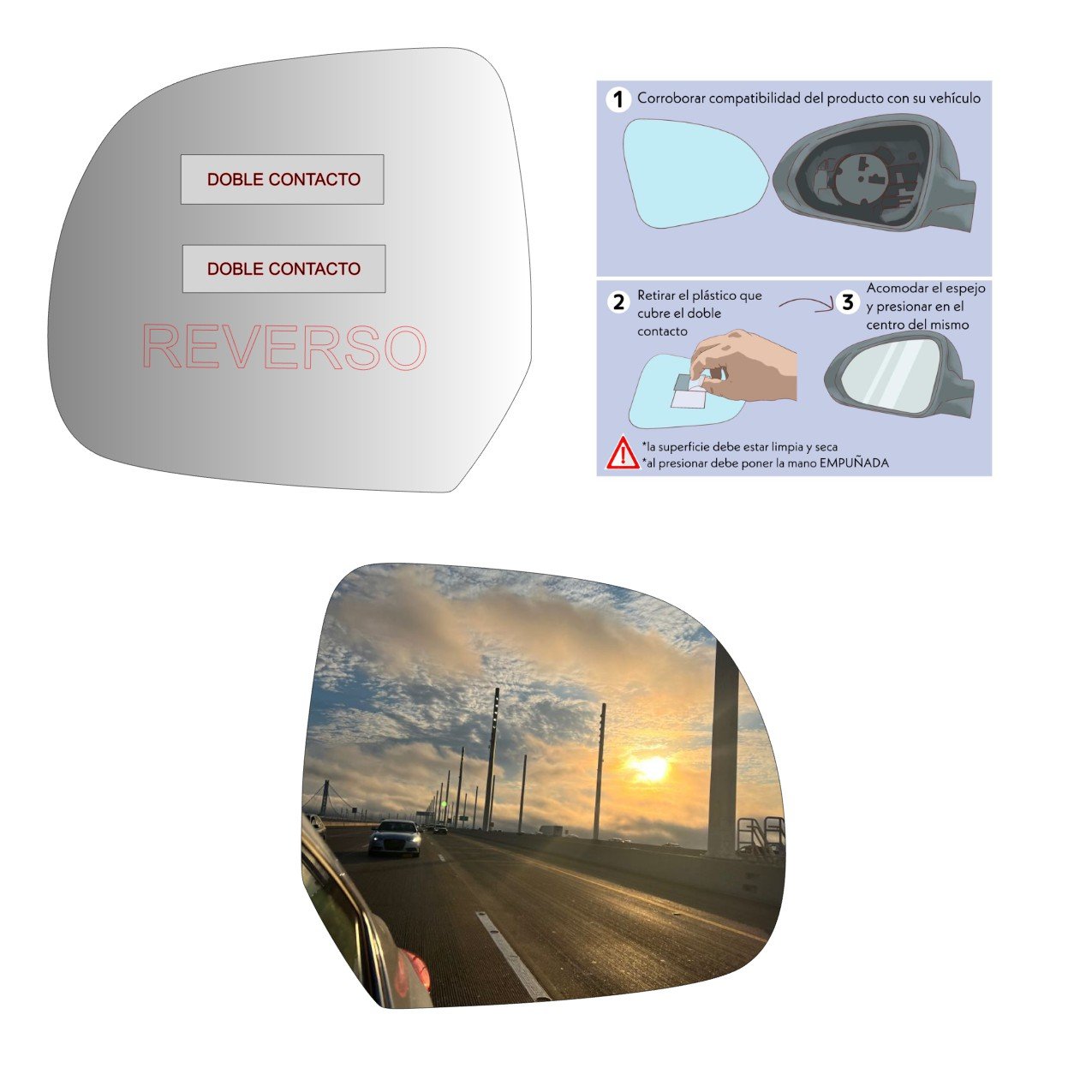 Renault Duster 2020-2023 Luneta espejo retrovisor Alternativo