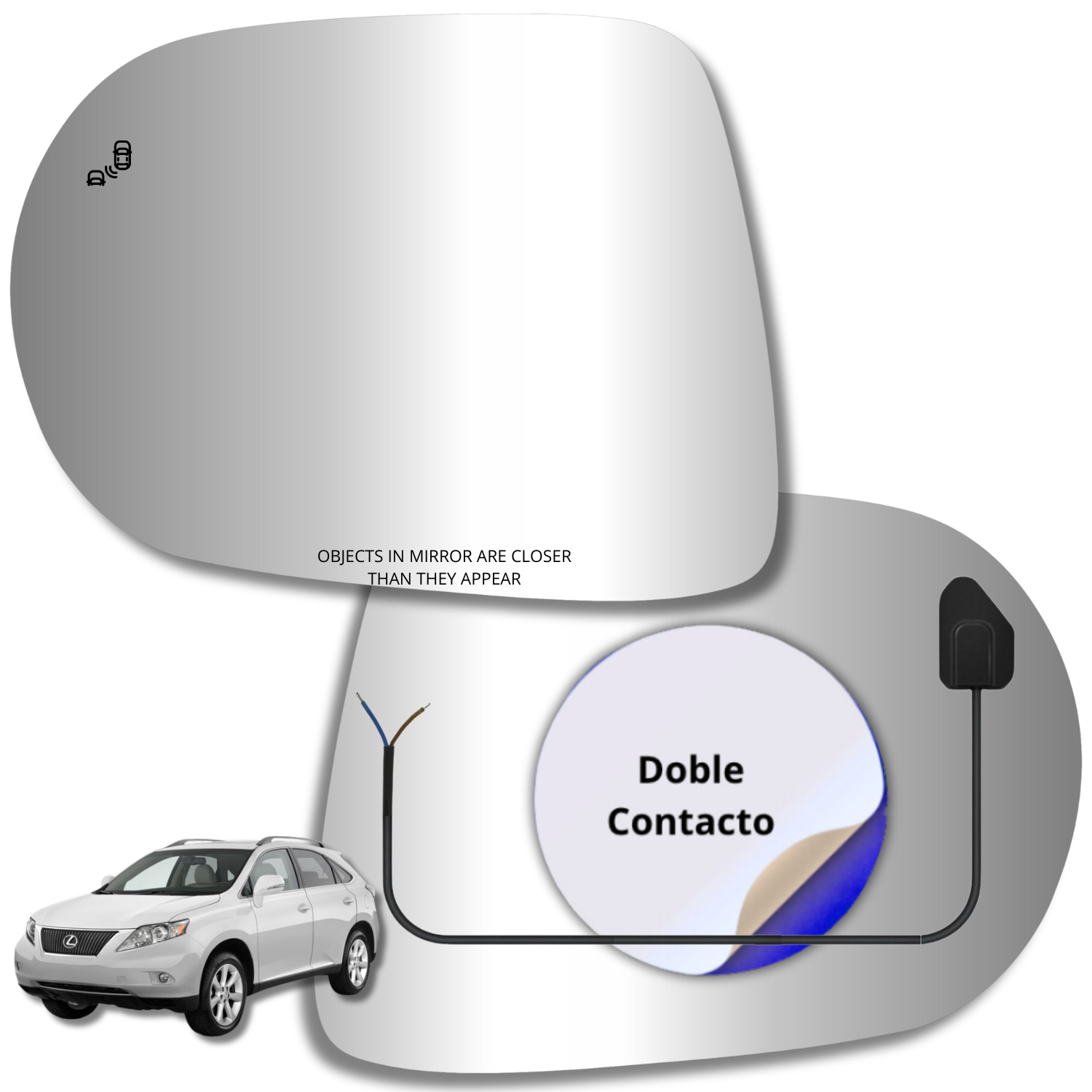 Lexus RX450 2009-2014 Luneta espejo retrovisor Alternativo