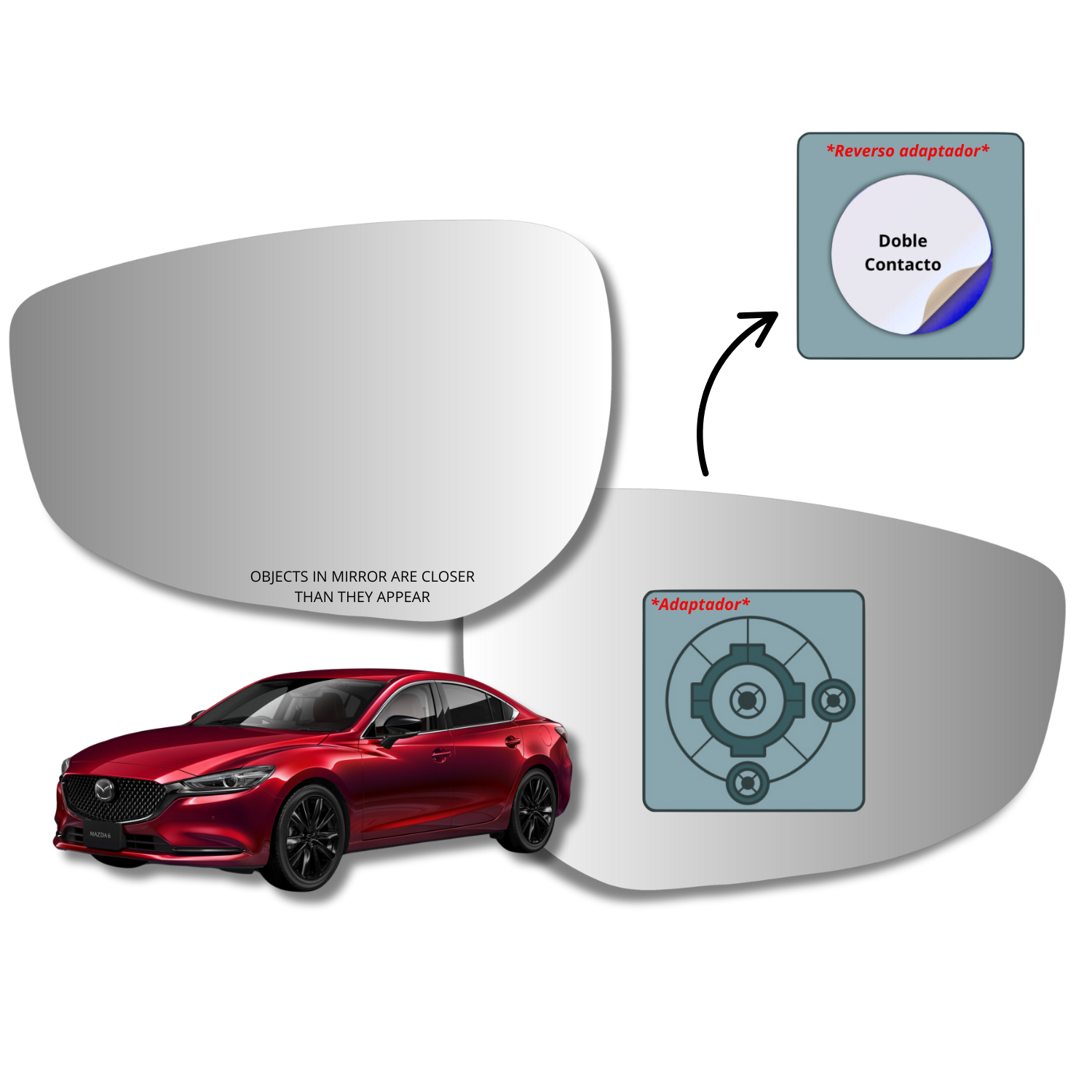 Mazda 6 2019-2026 Luneta Espejo Retrovisor sin sensor Alternativo - Image 2