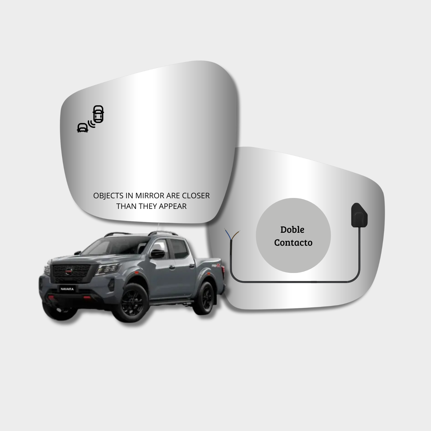 Nissan Navara 2016-2023 Luneta espejo retrovisor Alternativo