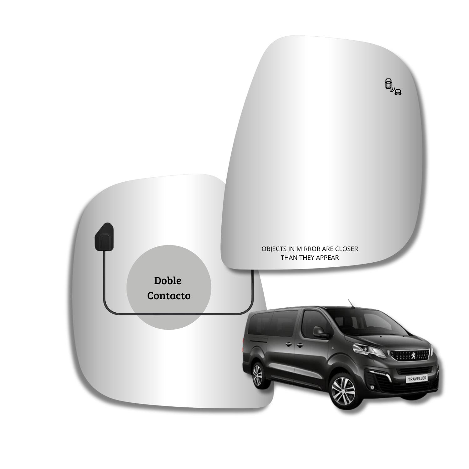 Peugeot Traveller 2012-2017 Espejo Retrovisor con sensor - Image 2