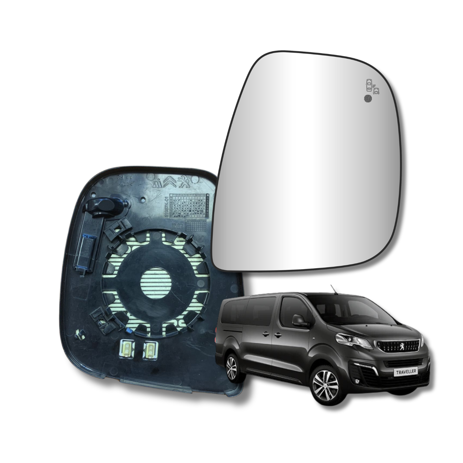 Peugeot Traveller 2012-2017 Luneta Espejo Retrovisor con sensor - Image 2
