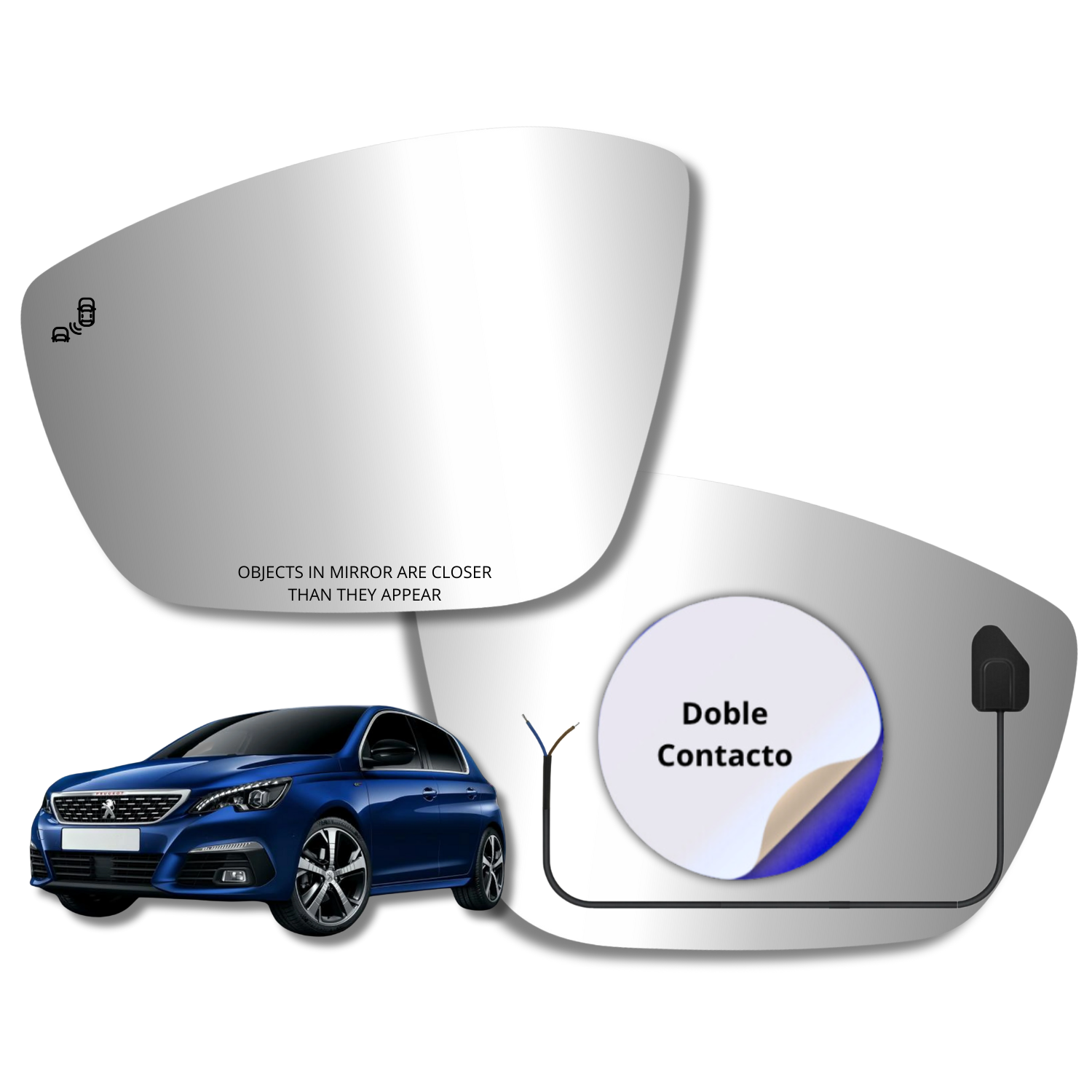 Peugeot 308 2014-2021 Luneta espejo retrovisor Alternativo