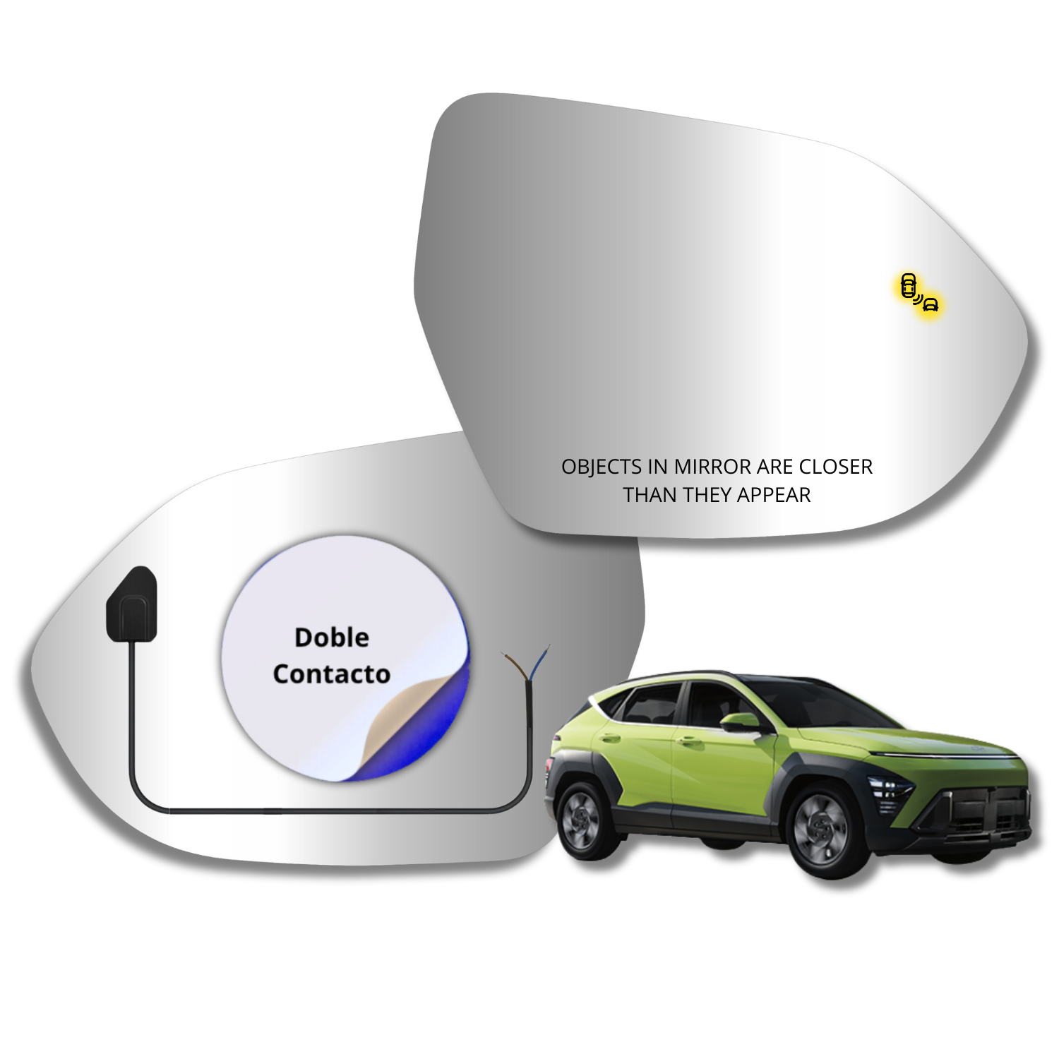 Hyundai Kona 2024-2026 Espejo Alternativo con Sensor de Punto Ciego - Image 2