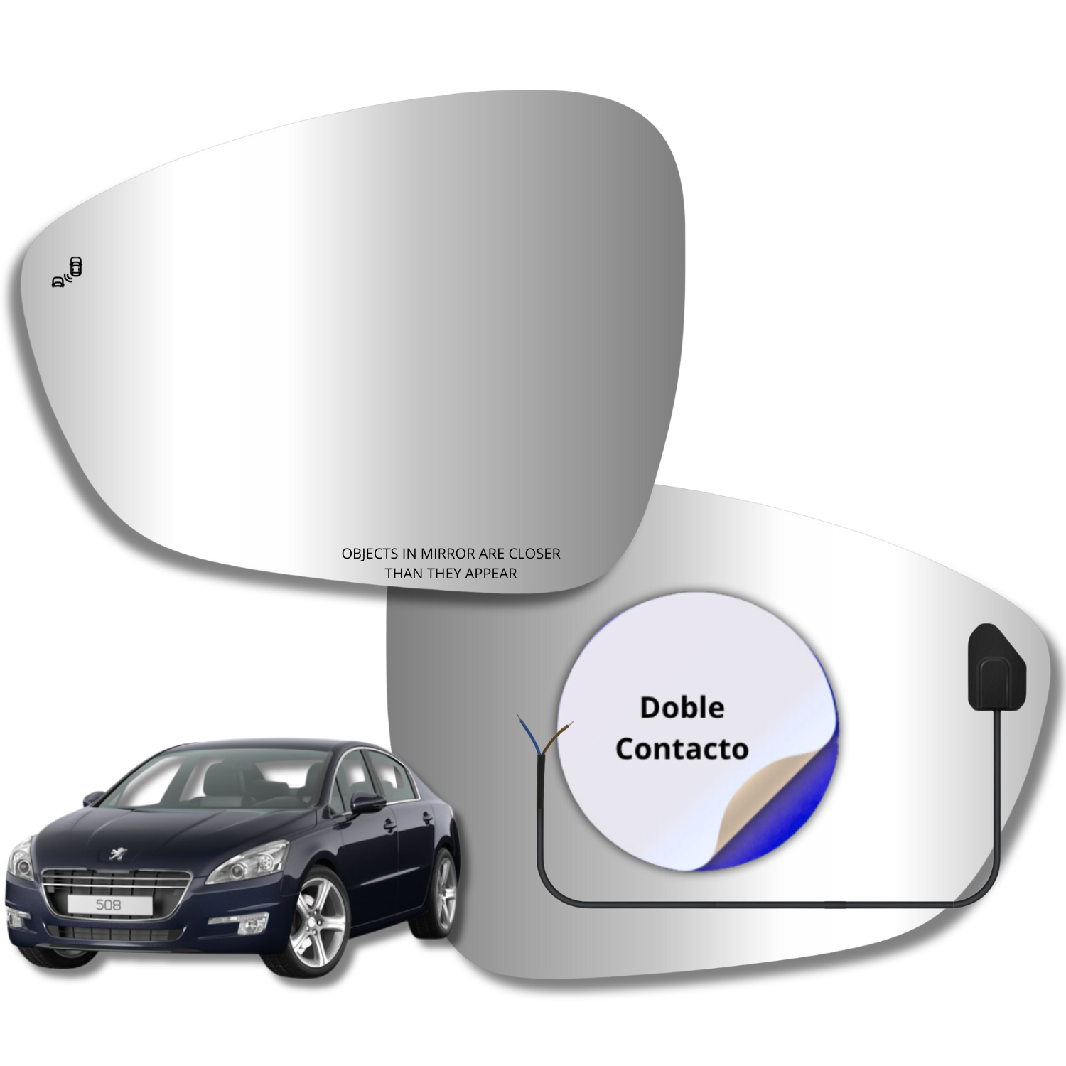 Peugeot 508 2010-2016 Luneta espejo retrovisor Alternativo