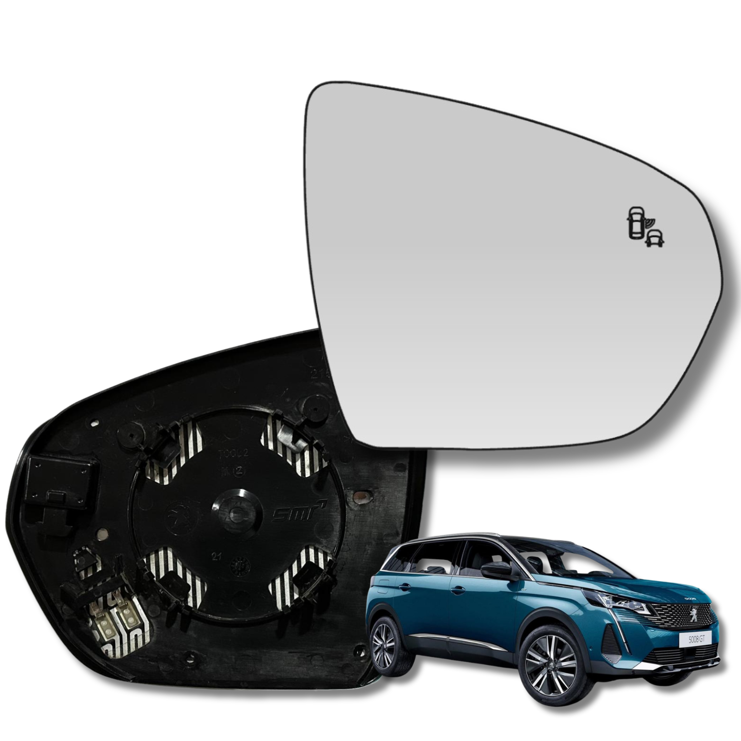 Peugeot 5008 2015-2022 Luneta Espejo Retrovisor Original con Sensor