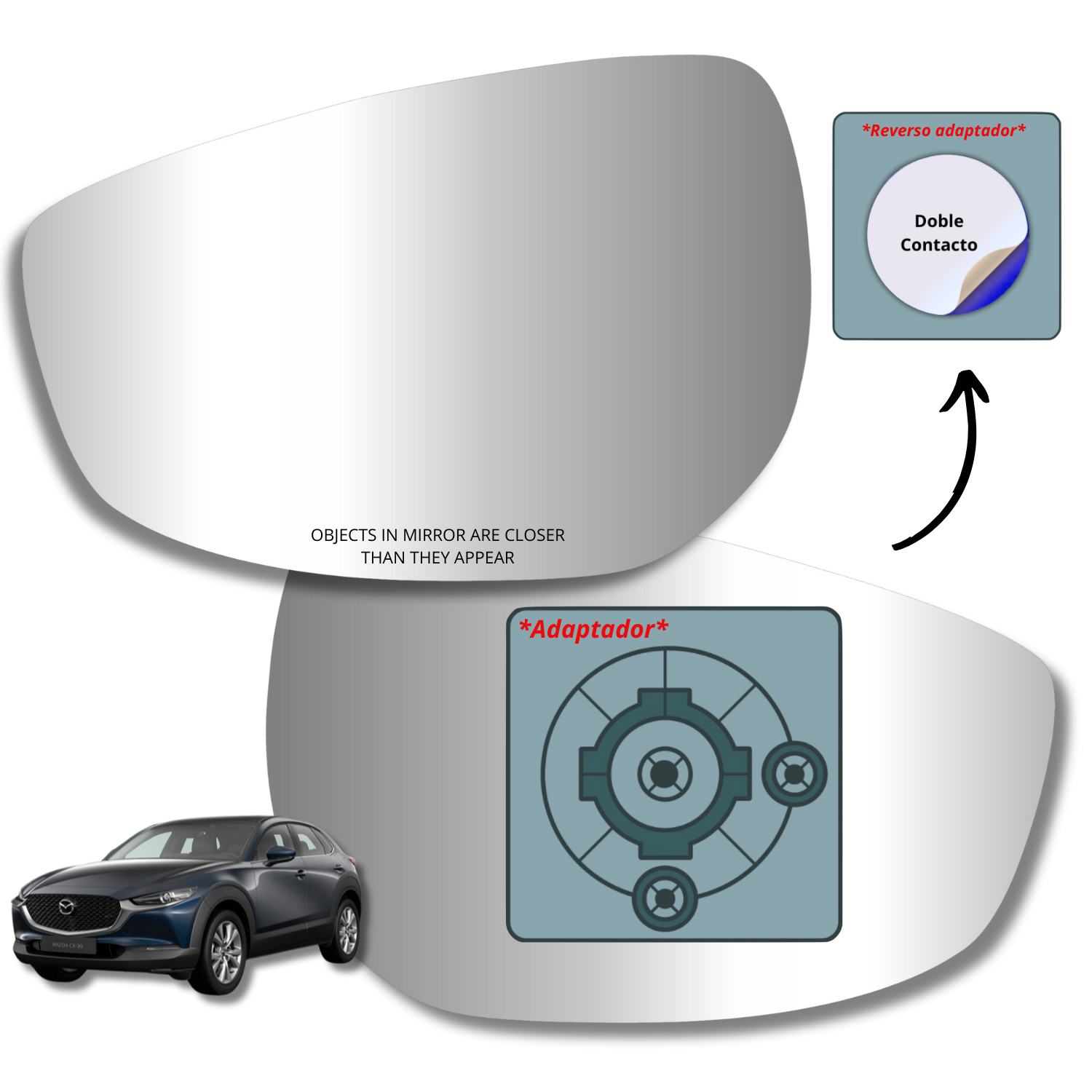 Mazda CX30 2018-2022 Espejo Sin Sensor Alternativo - Image 2