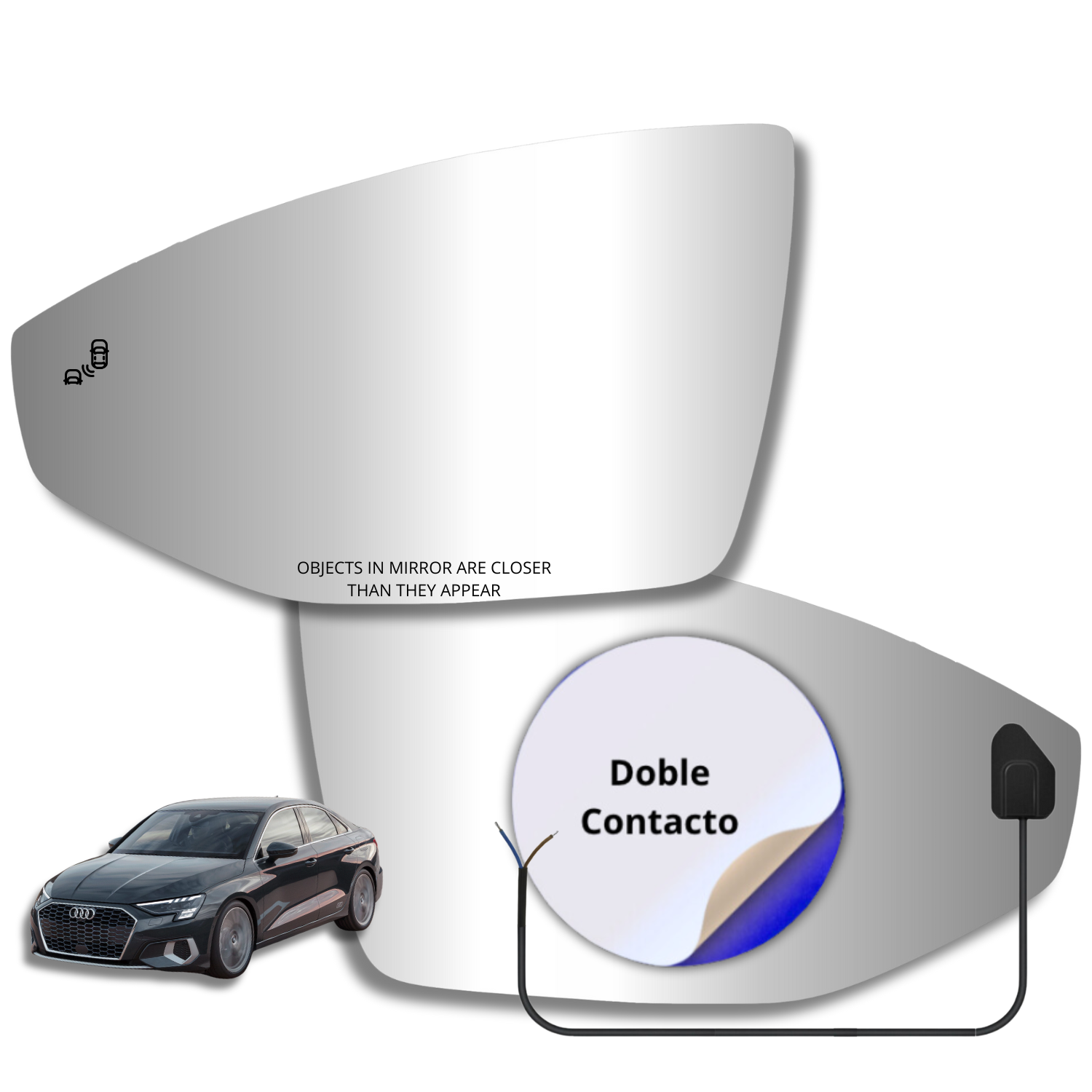 Audi A3 2020-2023 Espejo Retrovisor Alternativo Con Sensor de Punto Ciego