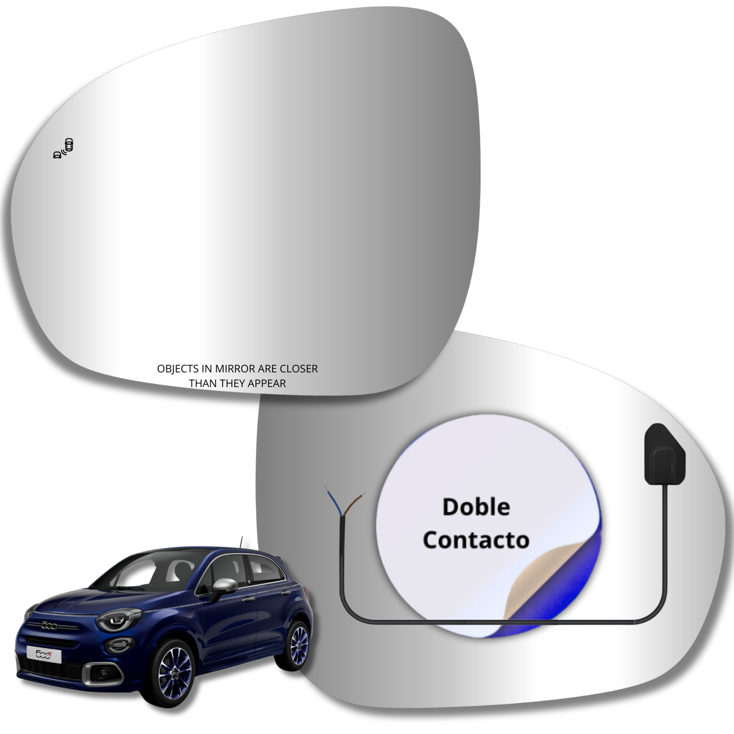 Fiat 500X 2019-2023 Luneta espejo retrovisor Alternativo