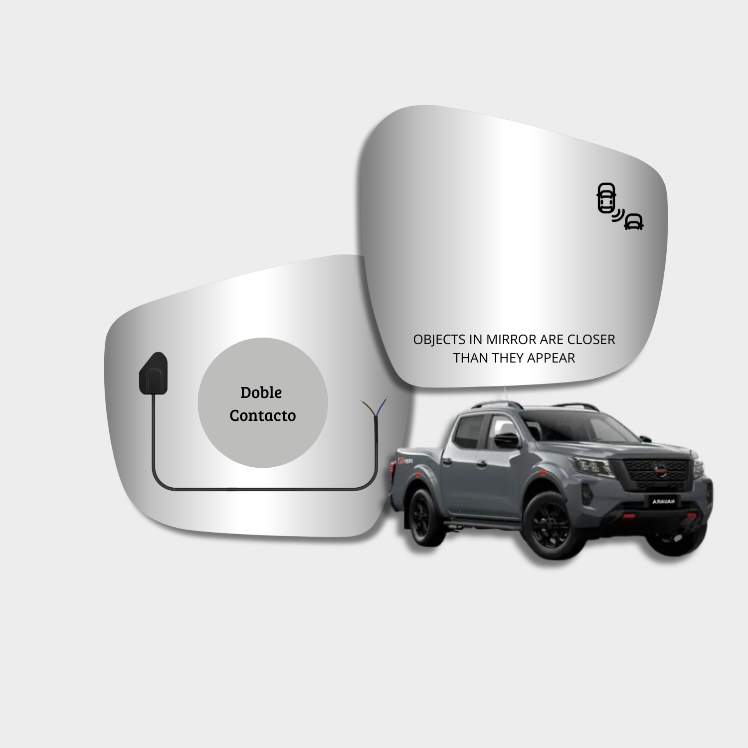 Nissan Navara 2016-2023 Luneta espejo retrovisor Alternativo - Image 2