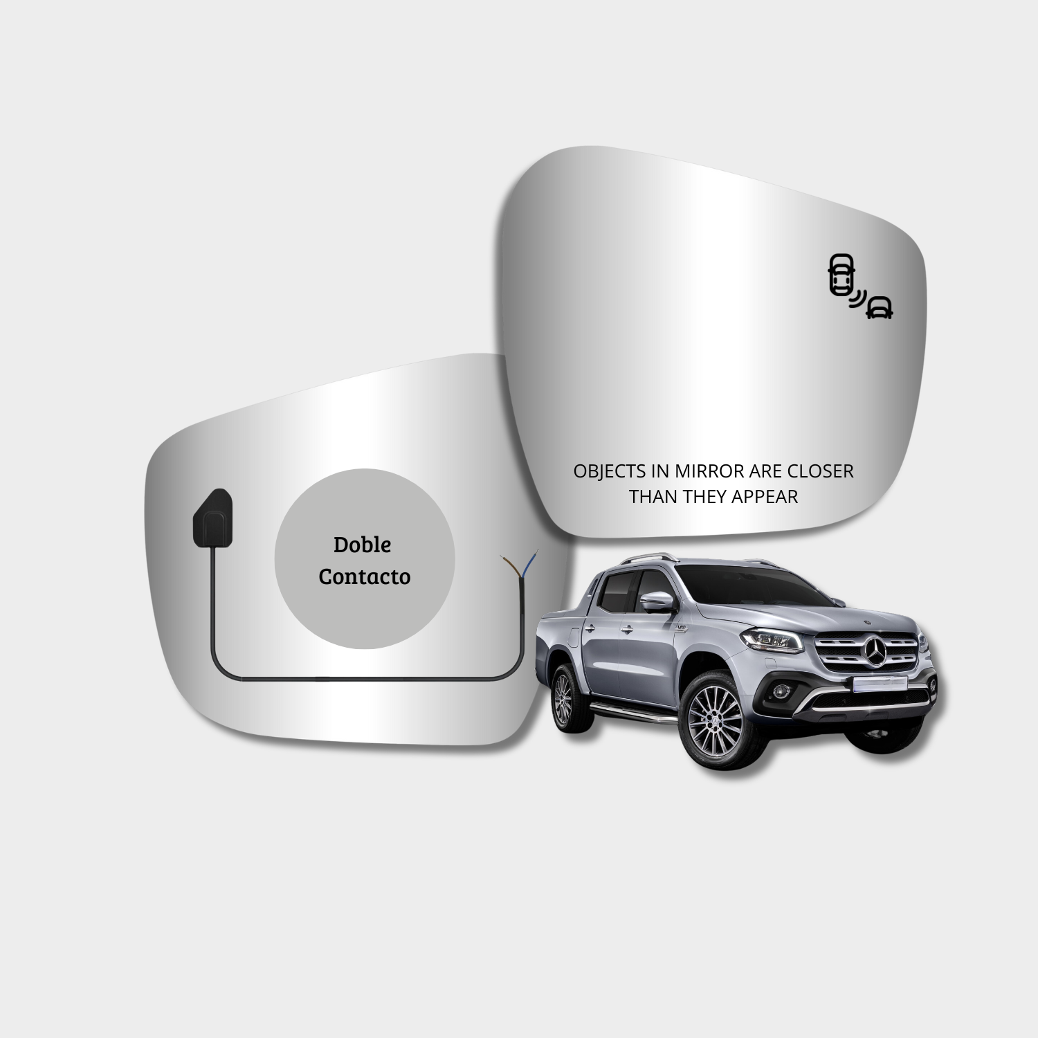 Mercedes Benz Clase X 2016-2023 Luneta espejo retrovisor Alternativo