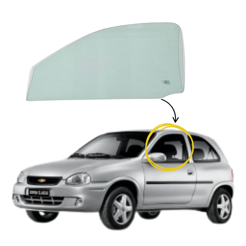 Chevrolet Corsa 3 ptas 2002-2008 Vidrio Puerta Delantera