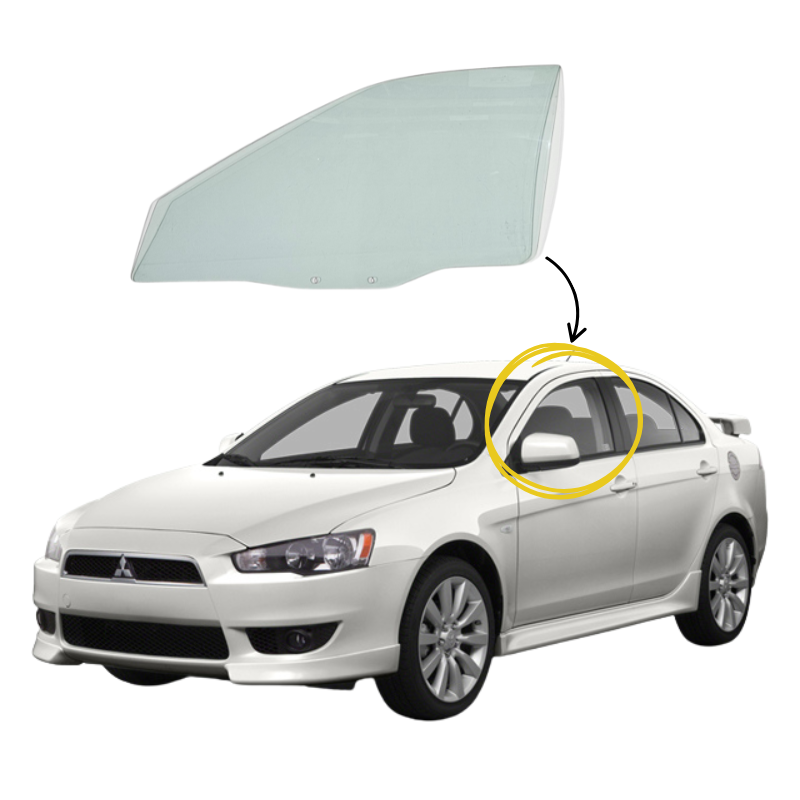Mitsubishi Lancer 2007-2015 Vidrio Puerta Delantera