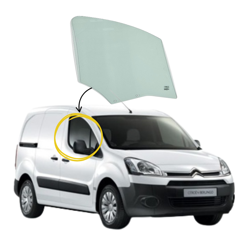 Citroen Berlingo 2008-2018 Vidrio Puerta Delantera - Image 3