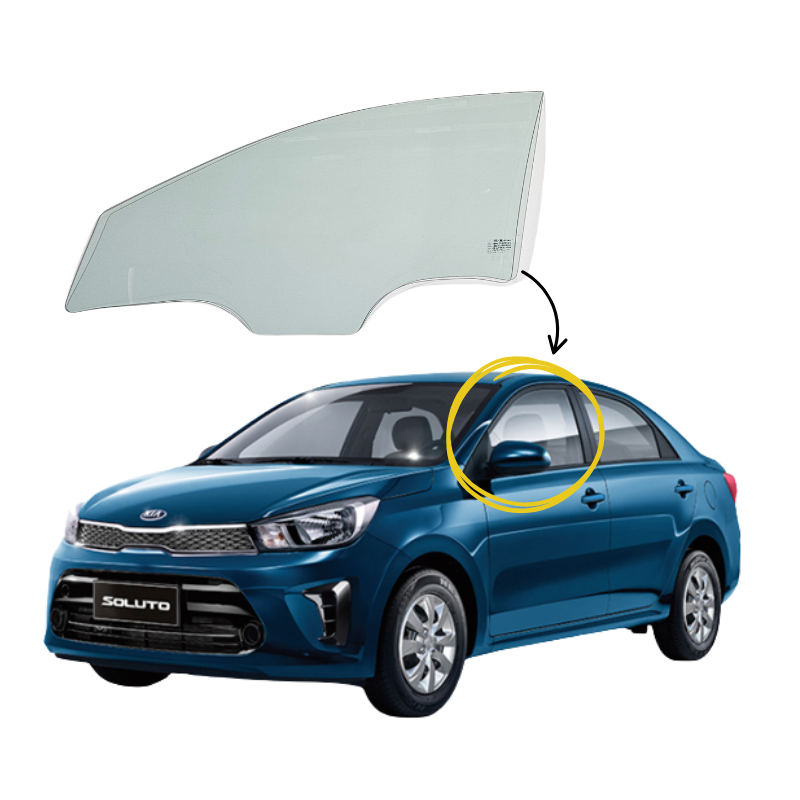Kia Soluto 2020-2025 Vidrio Puerta Delantera - Image 2