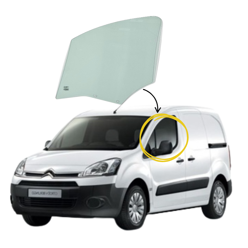 Citroen Berlingo 2008-2018 Vidrio Puerta Delantera