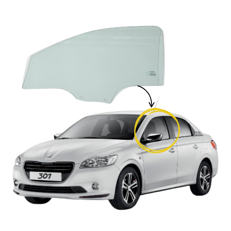 Peugeot 301 2012-2025 Vidrio Puerta Delantera