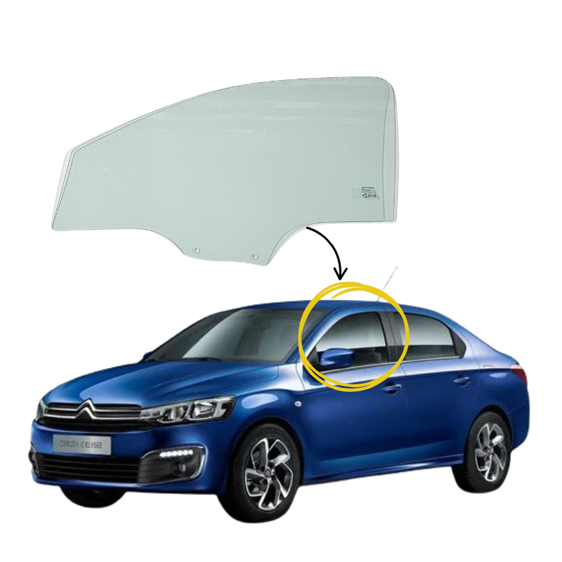 Citroen C-Elysee 2012-2025 Vidrio Puerta Delantera
