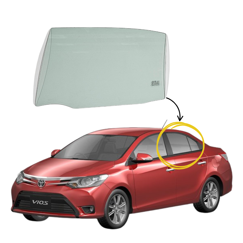 Toyota Vios Sedan 2011-2018 Vidrio Puerta Trasera - Image 2