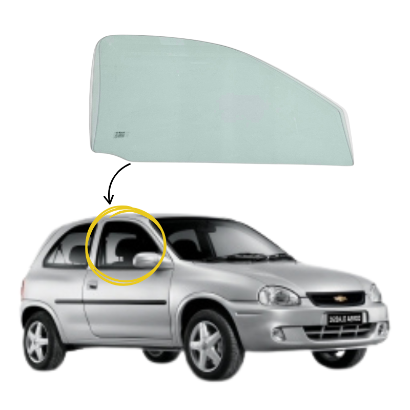 Chevrolet Corsa 3 ptas 2002-2008 Vidrio Puerta Delantera - Image 2