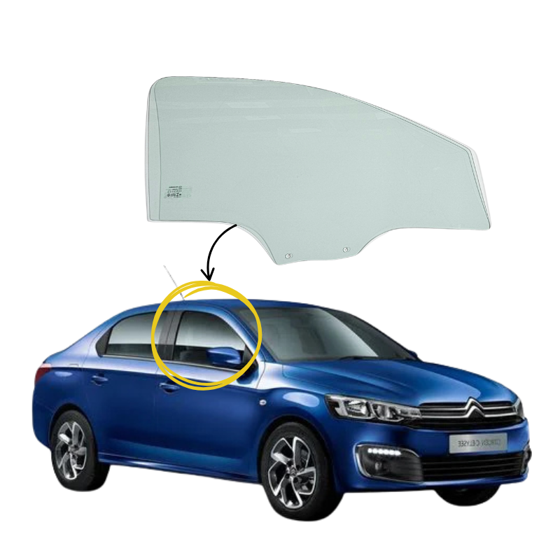 Citroen C-Elysee 2012-2025 Vidrio Puerta Delantera - Image 2
