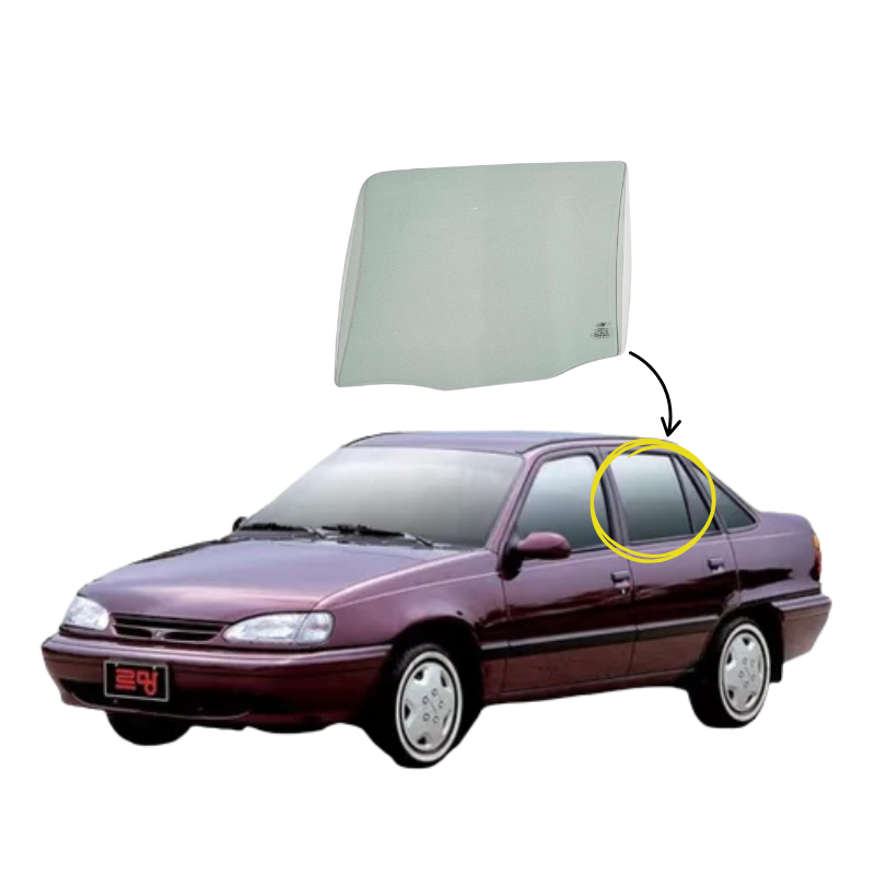 Daewoo Racer 4P sedan 1994-1995 Vidrio Puerta Trasera - Image 3