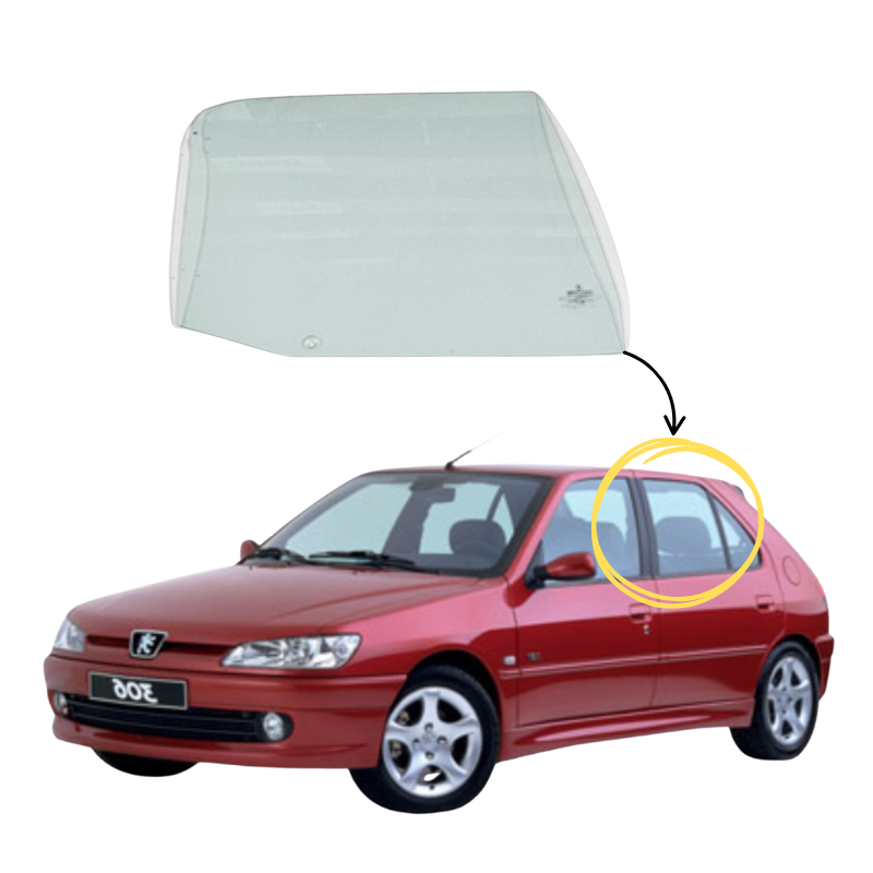 Peugeot 306 1993-2002 Vidrio Puerta Trasera